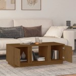 vidaXL Măsuță de cafea, maro miere, 110x50x40 cm, lemn masiv de pin vidaXL Măsuță de cafea, maro miere, 110x50x40 cm, lemn masiv de pin