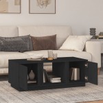 vidaXL Măsuță de cafea, negru, 110x50x40 cm, lemn masiv de pin vidaXL Măsuță de cafea, negru, 110x50x40 cm, lemn masiv de pin