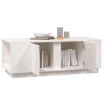 vidaXL Măsuță de cafea, alb, 110x50x40 cm, lemn masiv de pin