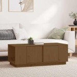 vidaXL Măsuță de cafea, maro miere, 110x50x40 cm, lemn masiv de pin vidaXL Măsuță de cafea, maro miere, 110x50x40 cm, lemn masiv de pin