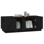 vidaXL Măsuță de cafea, negru, 110x50x40 cm, lemn masiv de pin