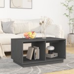 vidaXL Măsuță de cafea, gri, 80x50x40 cm, lemn masiv de pin vidaXL Măsuță de cafea, gri, 80x50x40 cm, lemn masiv de pin
