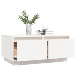 vidaXL Măsuță de cafea, alb, 80x50x35 cm, lemn masiv de pin