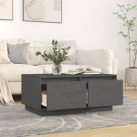 vidaXL Măsuță de cafea, gri, 80x50x35 cm, lemn masiv de pin vidaXL Măsuță de cafea, gri, 80x50x35 cm, lemn masiv de pin