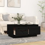 vidaXL Măsuță de cafea, negru, 80x50x35 cm, lemn masiv de pin vidaXL Măsuță de cafea, negru, 80x50x35 cm, lemn masiv de pin