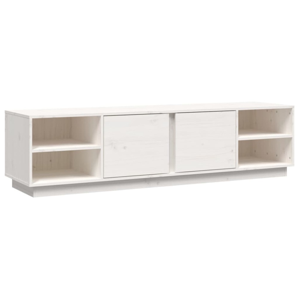 vidaXL Comodă TV, alb, 156x40x40 cm, lemn masiv de pin