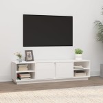 vidaXL Comodă TV, alb, 156x40x40 cm, lemn masiv de pin vidaXL Comodă TV, alb, 156x40x40 cm, lemn masiv de pin