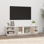 vidaXL Comodă TV, alb, 156x40x40 cm, lemn masiv de pin vidaXL Comodă TV, alb, 156x40x40 cm, lemn masiv de pin