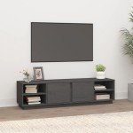 vidaXL Comodă TV, gri, 156x40x40 cm, lemn masiv de pin vidaXL Comodă TV, gri, 156x40x40 cm, lemn masiv de pin