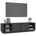 vidaXL Comodă TV, gri, 156x40x40 cm, lemn masiv de pin vidaXL Comodă TV, gri, 156x40x40 cm, lemn masiv de pin