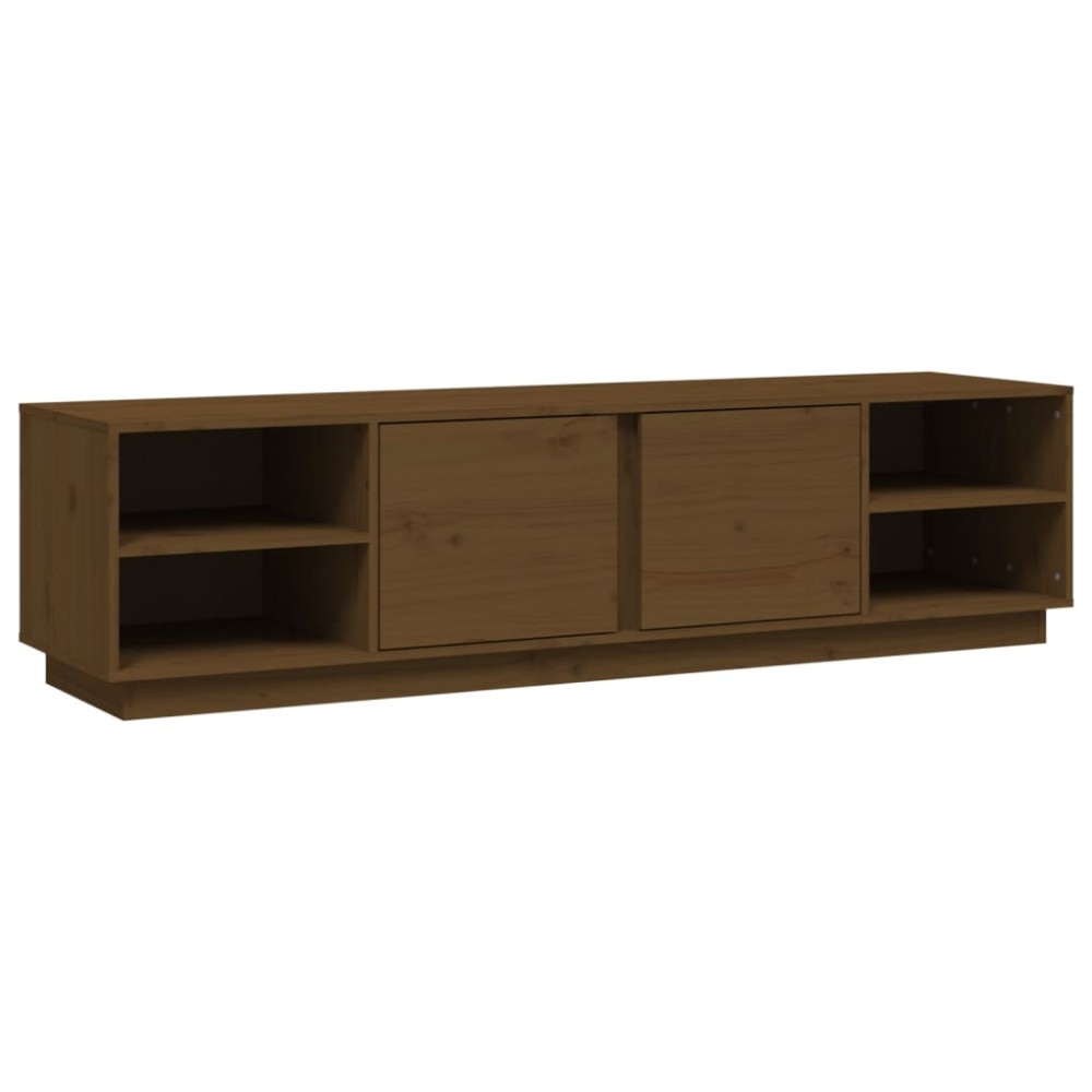 vidaXL Comodă TV, maro miere, 156x40x40 cm, lemn masiv de pin