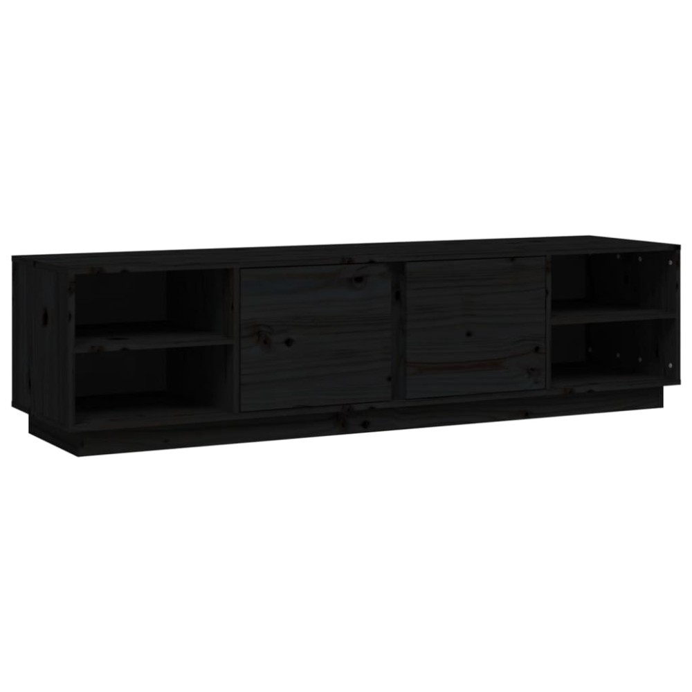 vidaXL Comodă TV, negru, 156x40x40 cm, lemn masiv de pin