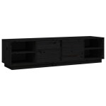 vidaXL Comodă TV, negru, 156x40x40 cm, lemn masiv de pin
