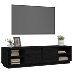 vidaXL Comodă TV, negru, 156x40x40 cm, lemn masiv de pin