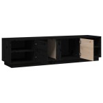 vidaXL Comodă TV, negru, 156x40x40 cm, lemn masiv de pin