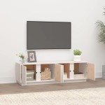 vidaXL Comodă TV, alb, 140x40x40 cm, lemn masiv de pin