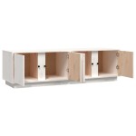 vidaXL Comodă TV, alb, 140x40x40 cm, lemn masiv de pin