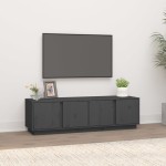 vidaXL Comodă TV, gri, 140x40x40 cm, lemn masiv de pin vidaXL Comodă TV, gri, 140x40x40 cm, lemn masiv de pin
