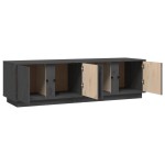 vidaXL Comodă TV, gri, 140x40x40 cm, lemn masiv de pin vidaXL Comodă TV, gri, 140x40x40 cm, lemn masiv de pin