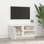 vidaXL Comodă TV, alb, 80x35x40,5 cm, lemn masiv de pin