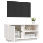 vidaXL Comodă TV, alb, 80x35x40,5 cm, lemn masiv de pin