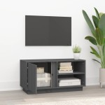 vidaXL Comodă TV, gri, 80x35x40,5 cm, lemn masiv de pin vidaXL Comodă TV, gri, 80x35x40,5 cm, lemn masiv de pin