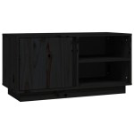 vidaXL Comodă TV, negru, 80x35x40,5 cm, lemn masiv de pin