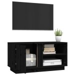 vidaXL Comodă TV, negru, 80x35x40,5 cm, lemn masiv de pin