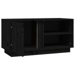 vidaXL Comodă TV, negru, 80x35x40,5 cm, lemn masiv de pin