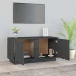 vidaXL Comodă TV, gri, 80x35x40,5 cm, lemn masiv de pin vidaXL Comodă TV, gri, 80x35x40,5 cm, lemn masiv de pin