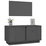 vidaXL Comodă TV, gri, 80x35x40,5 cm, lemn masiv de pin vidaXL Comodă TV, gri, 80x35x40,5 cm, lemn masiv de pin