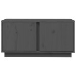 vidaXL Comodă TV, gri, 80x35x40,5 cm, lemn masiv de pin vidaXL Comodă TV, gri, 80x35x40,5 cm, lemn masiv de pin