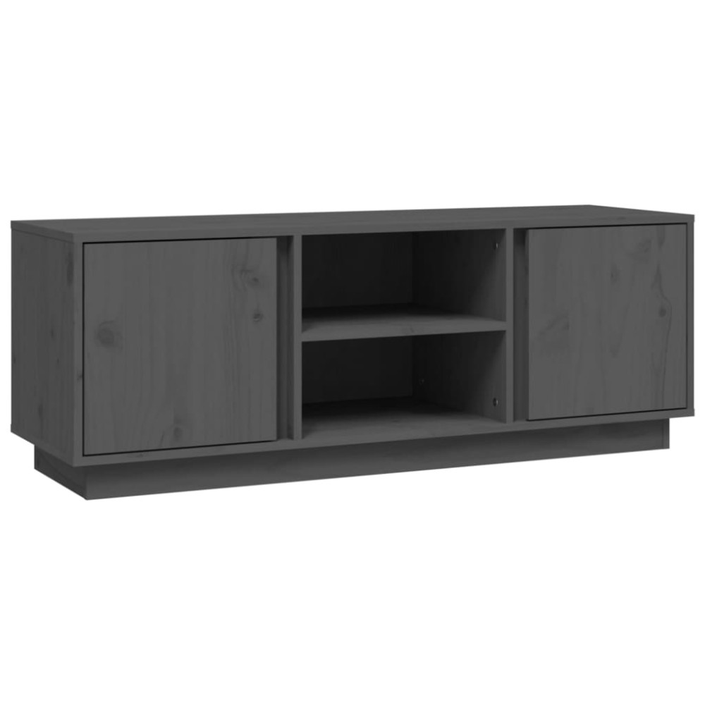 vidaXL Comodă TV, gri, 110x35x40,5 cm, lemn masiv de pin
