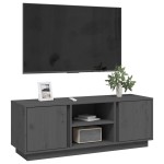 vidaXL Comodă TV, gri, 110x35x40,5 cm, lemn masiv de pin vidaXL Comodă TV, gri, 110x35x40,5 cm, lemn masiv de pin