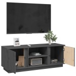 vidaXL Comodă TV, gri, 110x35x40,5 cm, lemn masiv de pin vidaXL Comodă TV, gri, 110x35x40,5 cm, lemn masiv de pin