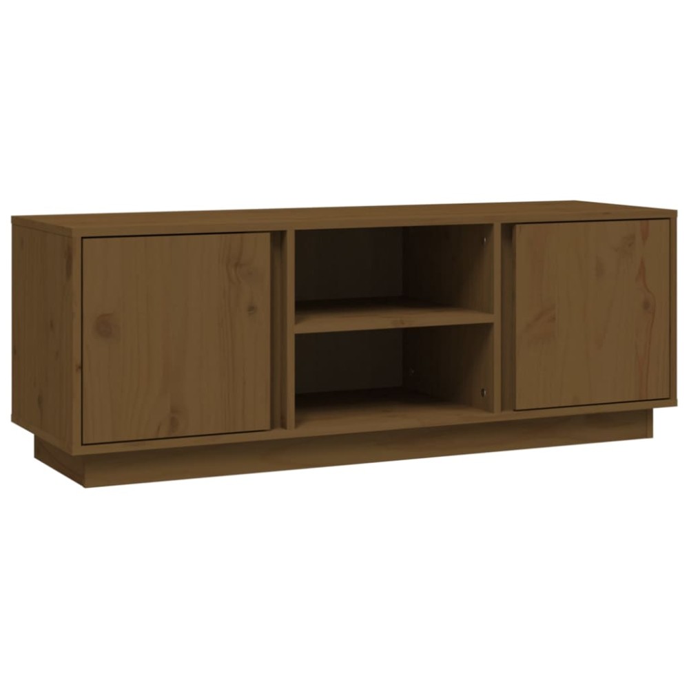 vidaXL Comodă TV, maro miere, 110x35x40,5 cm, lemn masiv de pin