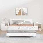vidaXL Noptiere, 2 buc., alb, 50x34x50 cm, lemn masiv de pin