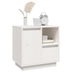 vidaXL Noptiere, 2 buc., alb, 50x34x50 cm, lemn masiv de pin