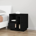 vidaXL Noptiere, 2 buc., negru, 50x34x50 cm, lemn masiv de pin