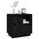 vidaXL Noptiere, 2 buc., negru, 50x34x50 cm, lemn masiv de pin