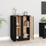 vidaXL Servantă, negru, 60x35x80 cm, lemn masiv de pin vidaXL Servantă, negru, 60x35x80 cm, lemn masiv de pin