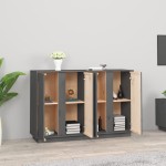 vidaXL Servantă, gri, 120x35x80 cm, lemn masiv de pin