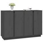 vidaXL Servantă, gri, 120x35x80 cm, lemn masiv de pin