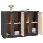 vidaXL Servantă, gri, 120x35x80 cm, lemn masiv de pin