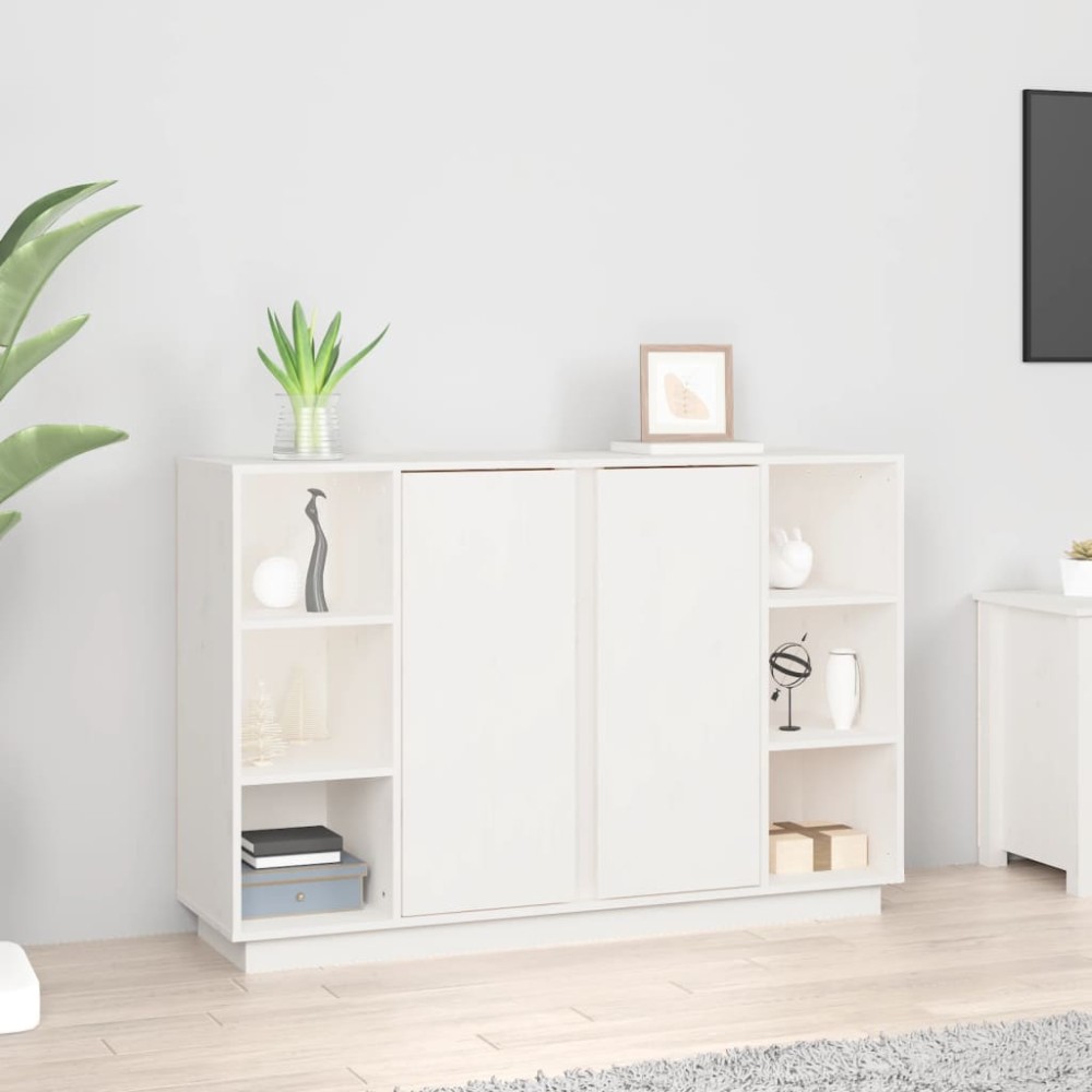 vidaXL Servantă, alb, 120x35x80 cm, lemn masiv de pin