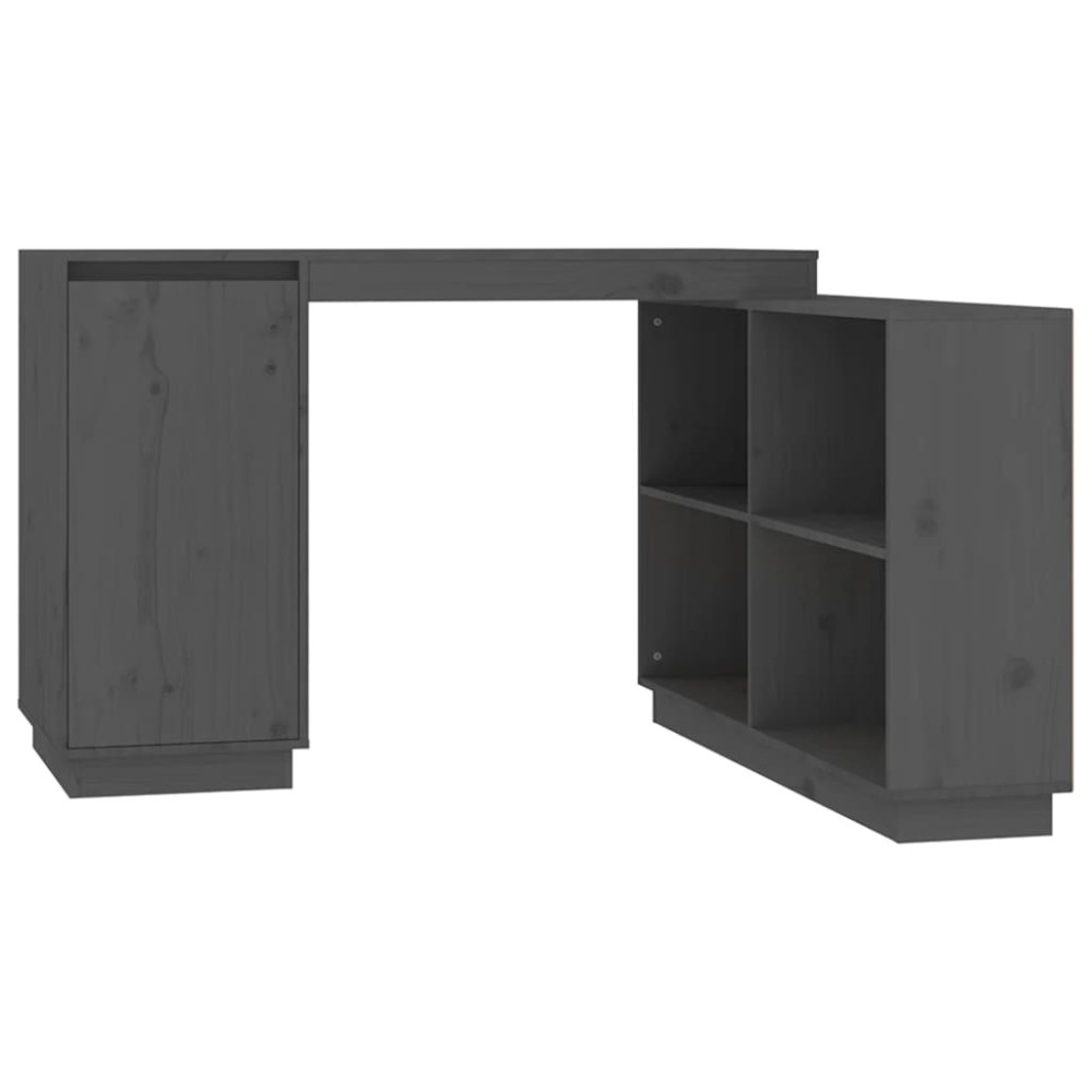 vidaXL Birou, gri, 110x50x75 cm, lemn masiv de pin