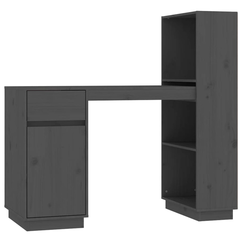 vidaXL Birou, gri, 110x53x117 cm, lemn masiv de pin