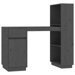 vidaXL Birou, gri, 110x53x117 cm, lemn masiv de pin