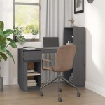 vidaXL Birou, gri, 110x53x117 cm, lemn masiv de pin