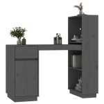 vidaXL Birou, gri, 110x53x117 cm, lemn masiv de pin